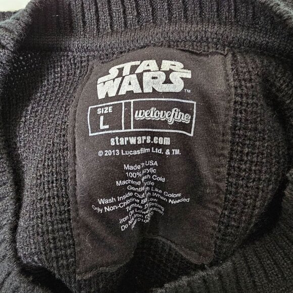⭐️Star Wars Welovefine Size Large Darth Vader Crew Neck Pull Over Knit Sweater - Picture 4 of 4
